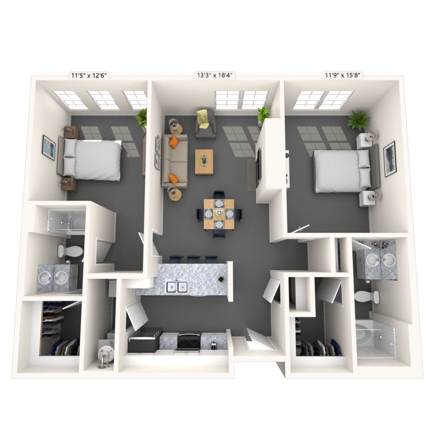 Floorplan image of unit 4308